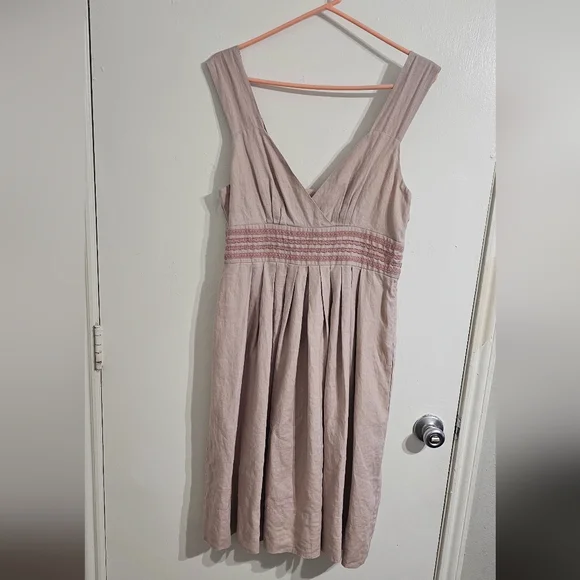 knee length dresses for ladies Sundance Linen Blend Off The Shoulder Cutout Dress